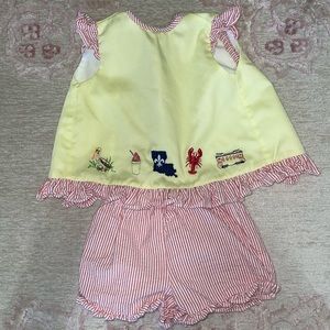 KREWE KIDS yellow & red swing top and shorts size 18 months. Worn once.